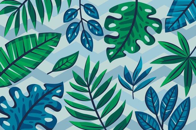 Feuilles tropicales avec concept de fond géométrique