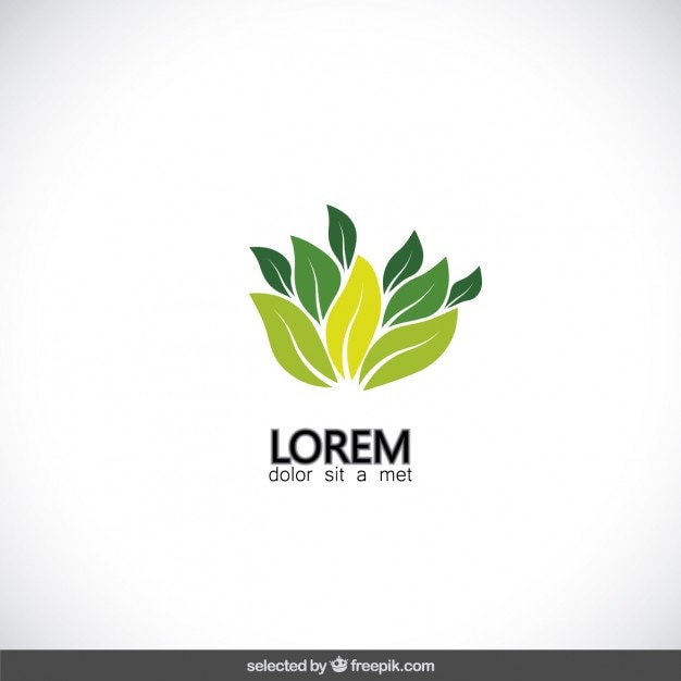 Vecteur gratuit feuilles vertes logo