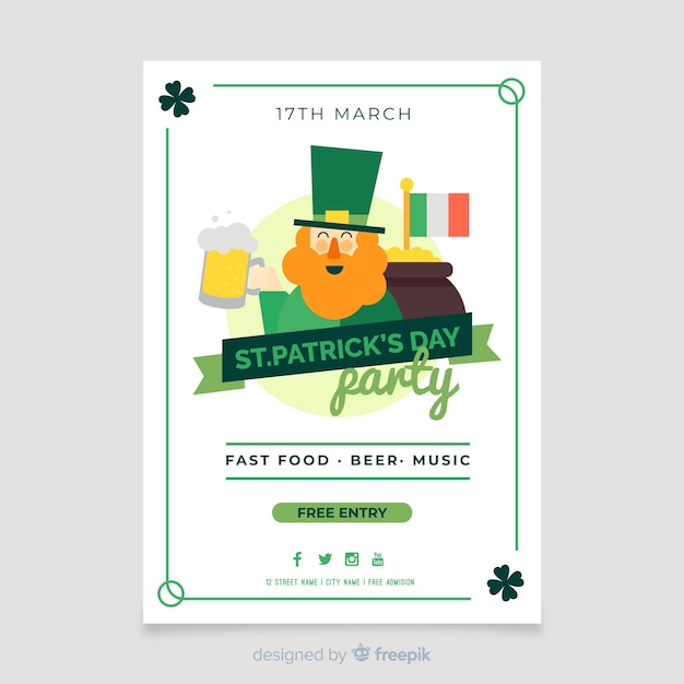 Vecteur gratuit feuillet de saint patrick