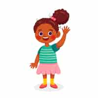 Vecteur gratuit fille afro-américaine de dessin animé