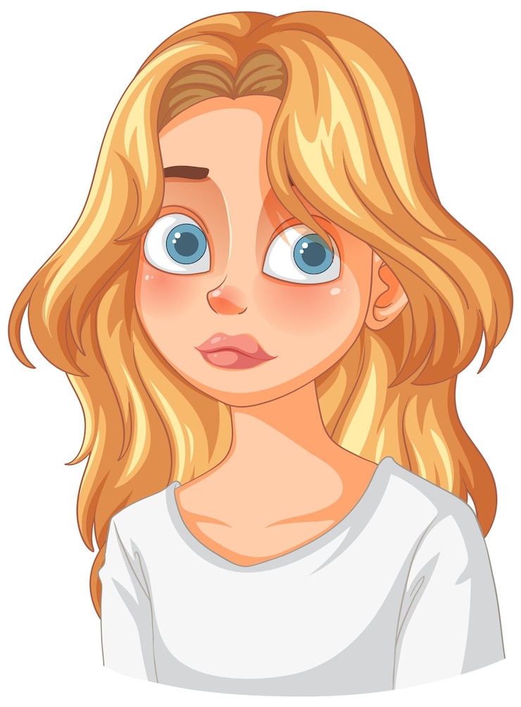 Vecteur gratuit la fille blonde aux yeux bleus