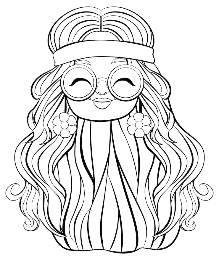 Vecteur gratuit une fille élégante avec des lunettes funky