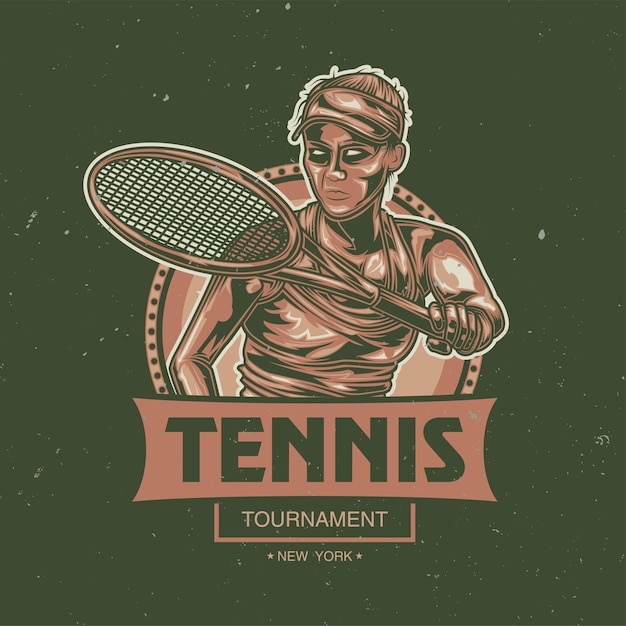 Vecteur gratuit fille jouant au tennis illustration