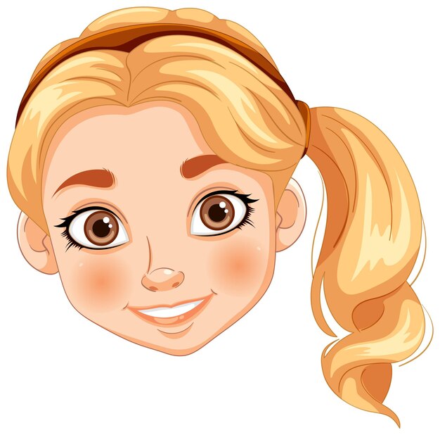 La fille souriante avec la queue de cheval blonde
