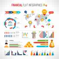 Vecteur gratuit finance infographique plat