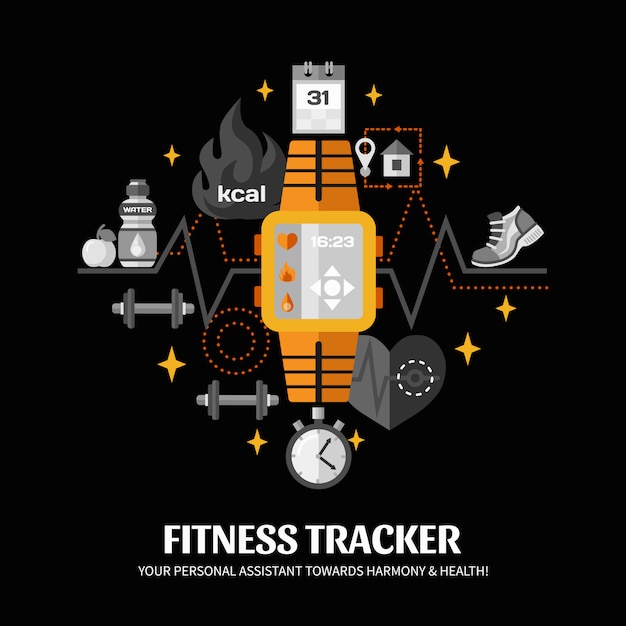 Vecteur gratuit fitness tracker illustration