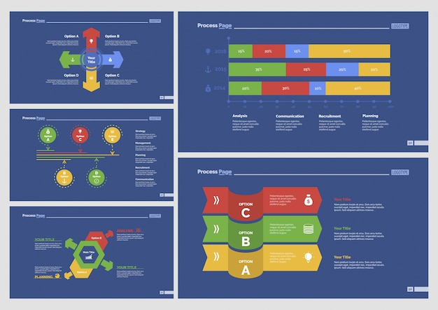 Five Marketing Slide Templates Set