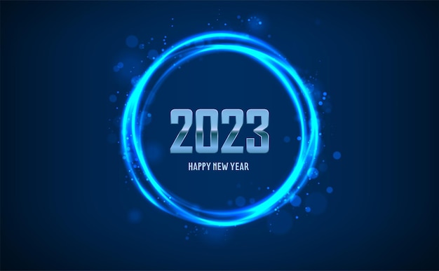 Vecteur gratuit flair de portail 2023 cercle rond avec des étincelles et une lueur dans l'obscurité.