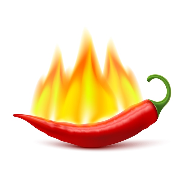 Vecteur gratuit flaming hot chili pepper pod image