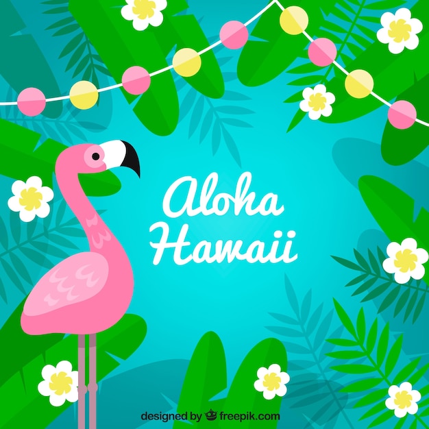 Flamingo Aloha Background