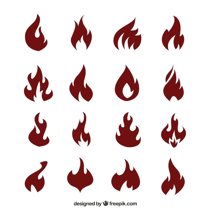 Vecteur gratuit les flammes rouges