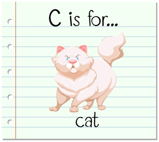 Flashcard Lettre C Est Pour Chat