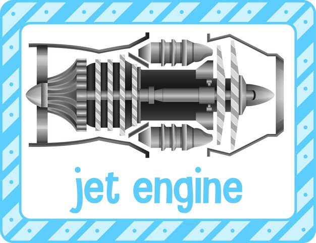 Flashcard de vocabulaire avec le mot Jet Engine