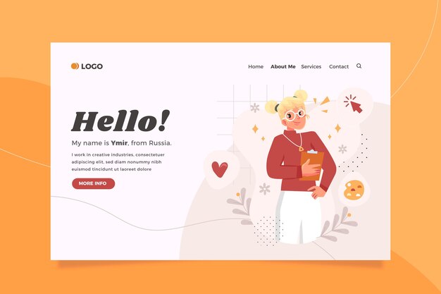 Flat About Me Landing Page