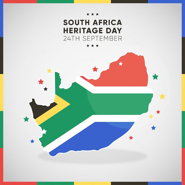 Vecteur gratuit flat heritage day afrique du sud