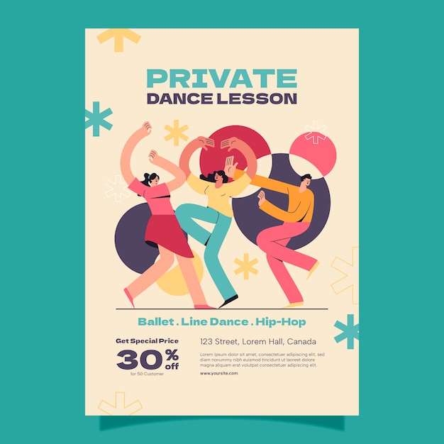 Vecteur gratuit flat international dance day vertical poster template