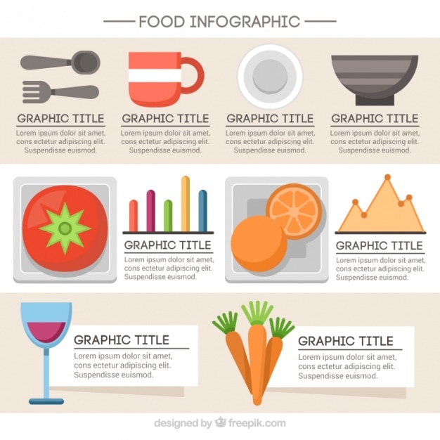 Flat Modèle Infographique Sur La Nourriture