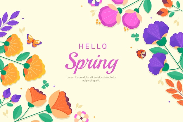 Vecteur gratuit flat spring background