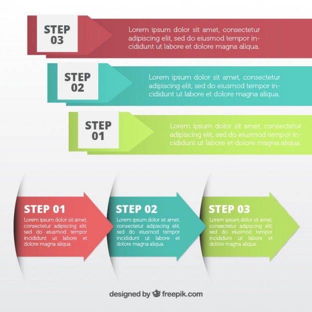 Vecteur gratuit flèches infographiques différentes