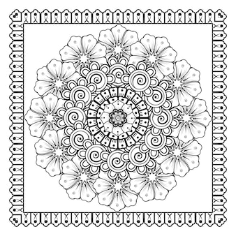 Fleur de mehndi pour la décoration de tatouage au henné mehndi ornement décoratif de style oriental ethnique