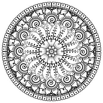 Fleur de mehndi pour la décoration de tatouage au henné mehndi ornement décoratif de style oriental ethnique