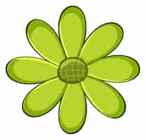 Vecteur gratuit fleur simple de couleur verte