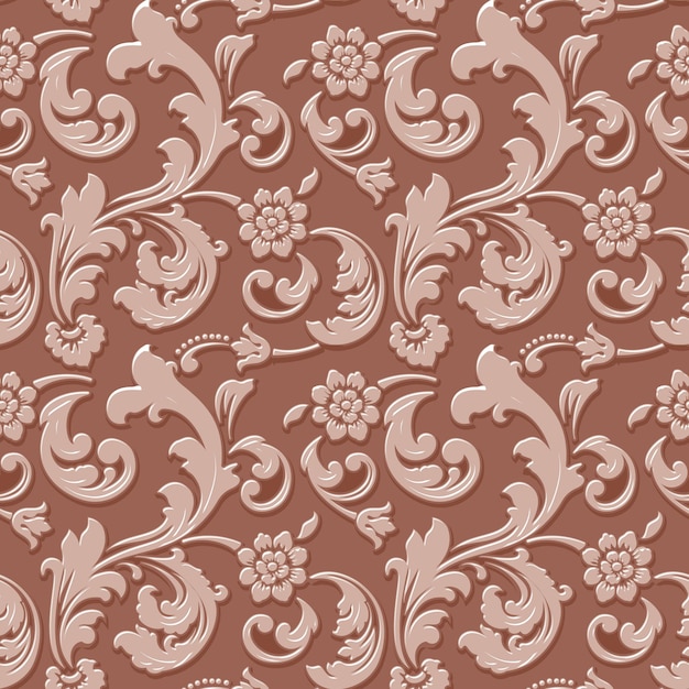 Vecteur gratuit fleur volumétrique de vecteur de fond transparente. texture en relief de luxe élégante pour les arrière-plans, texture transparente pour les fonds d'écran. ornement 3d floral classique avec des ombres et des reflets.