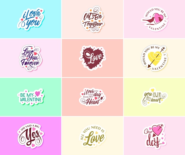 Fleurs Et Amour Saint Valentin Stickers Graphiques