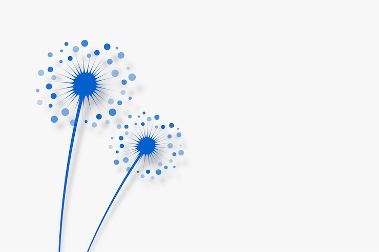 Vecteur gratuit fleurs de pissenlit sur blanc