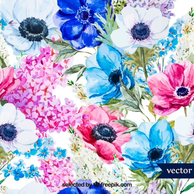 Vecteur gratuit fleurs de printemps aquarelle