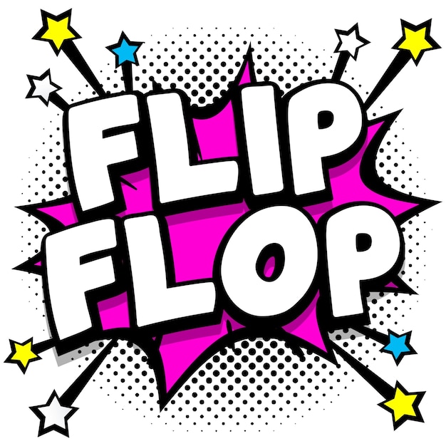 Flipflop Pop Art Comique Discours Bulles Livre Effets Sonores