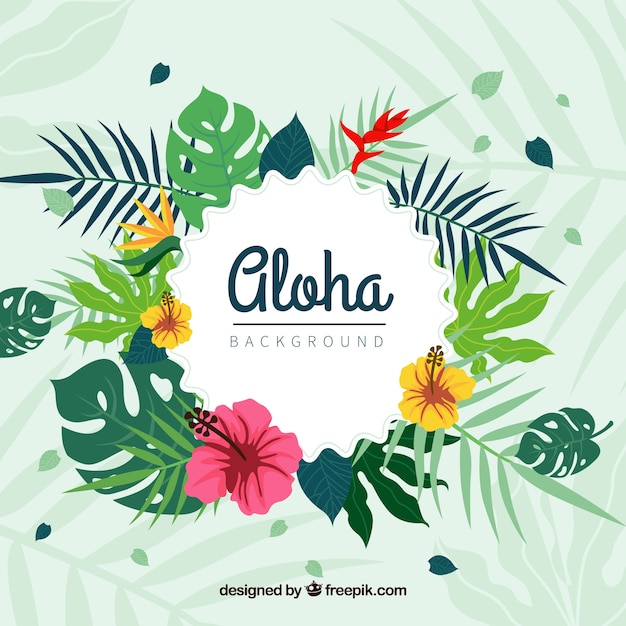 Vecteur gratuit floral aloha background