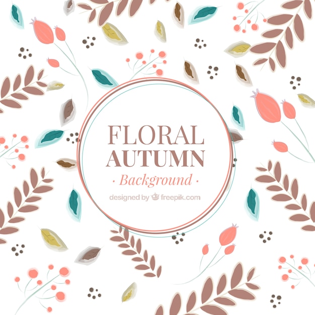 Floral Background D'automne Dans Un Style Minimaliste