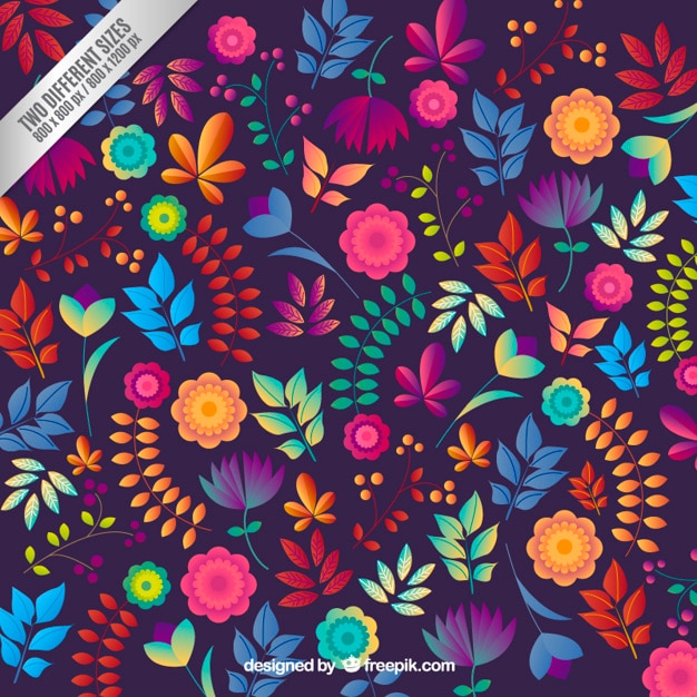 Floral Background Dans Le Style Coloré