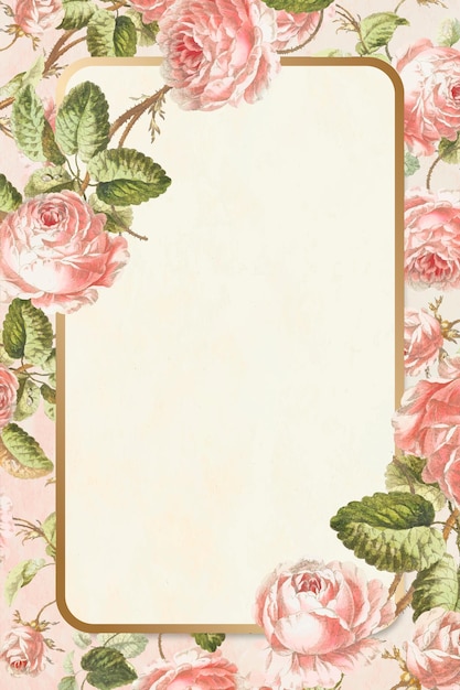 Floral frame vector vintage dessinés à la main