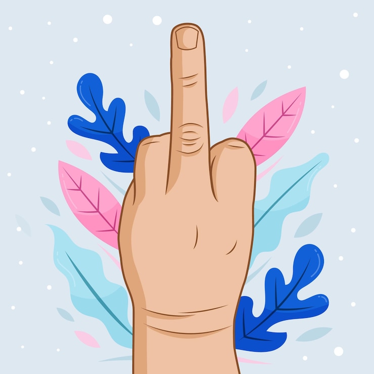 Vecteur gratuit floral fuck you symbol
