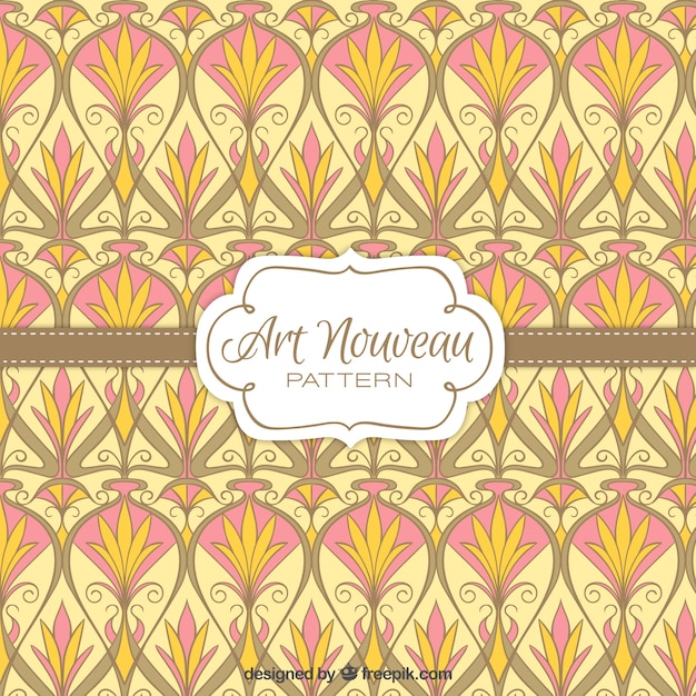 Vecteur gratuit floral vintage façonne motif art nouveau