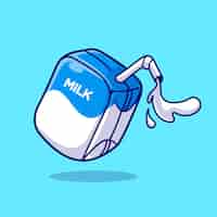 Vecteur gratuit flottant lait renversé cartoon vector icon illustration boisson objet icône concept isolé premium