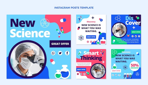 Vecteur gratuit flt design science post instagram