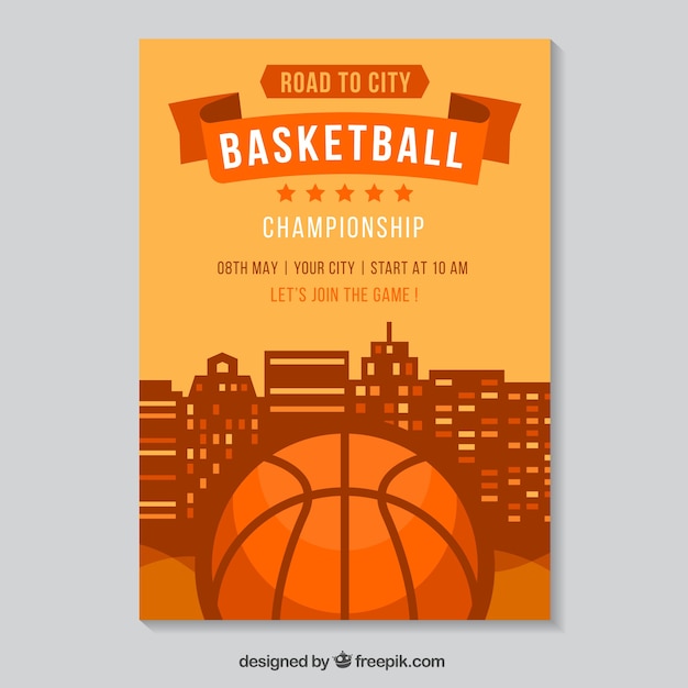 Vecteur gratuit flyer basket-ball en design plat