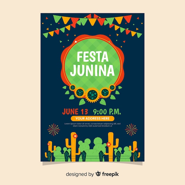 Vecteur gratuit flyer festa junina