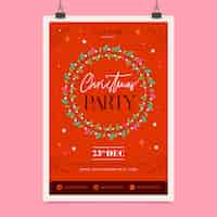 Vecteur gratuit flyer de fête de noël design plat