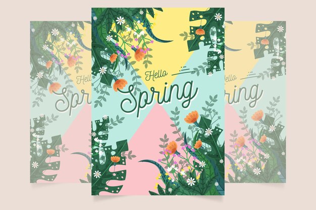 Flyer de fête de printemps dessiné à la main