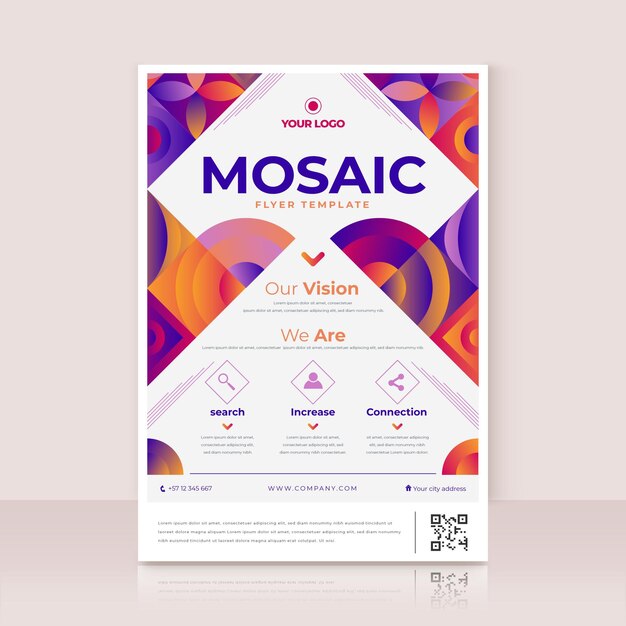 Flyer mosaïque dégradé