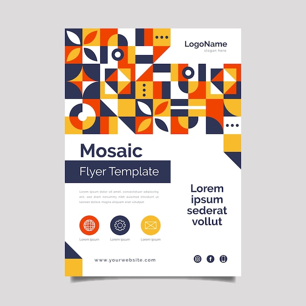 Vecteur gratuit flyer mosaïque design plat