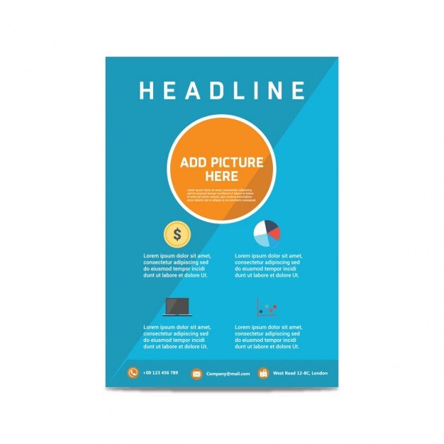 Vecteur gratuit flyer template bleu