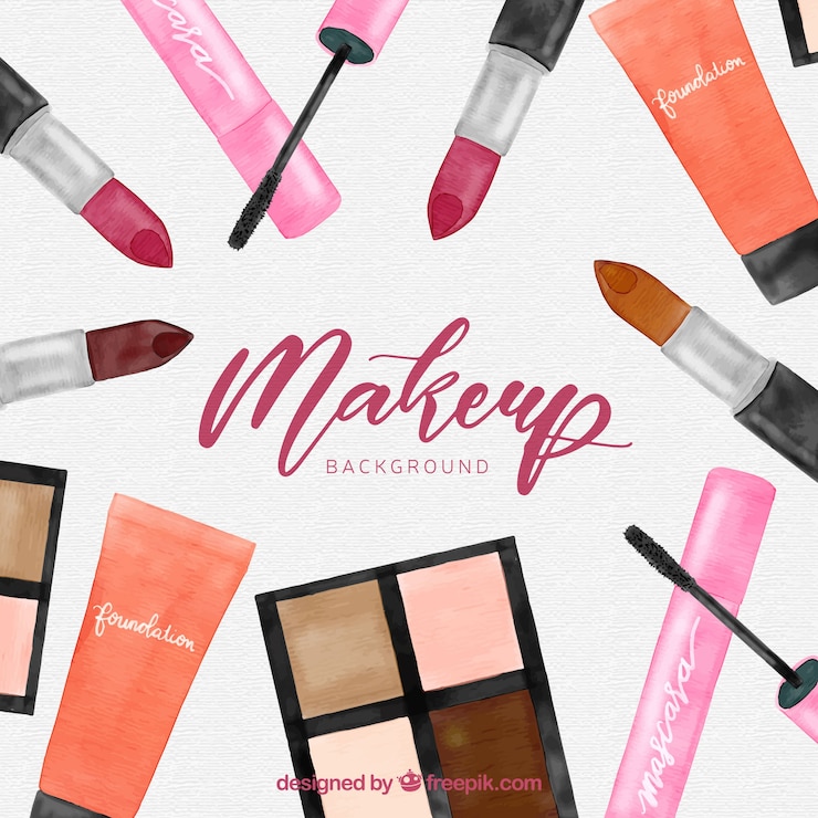 Vecteur gratuit fond d&#39;accessoires de maquillage