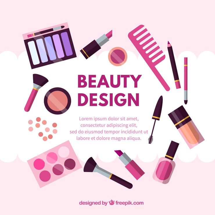 Vecteur gratuit fond d&#39;accessoires de maquillage