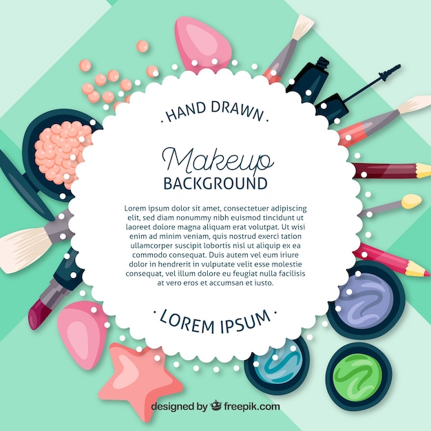 Vecteur gratuit fond d'accessoires de maquillage