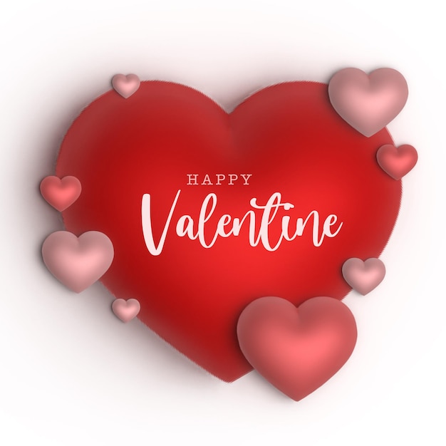 Fond D'affiche Insigne Vente Coeurs Rouge Valentine 3d Vecteur Gratuit